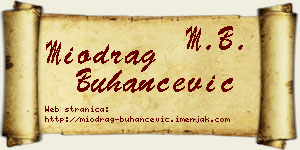 Miodrag Buhančević vizit kartica